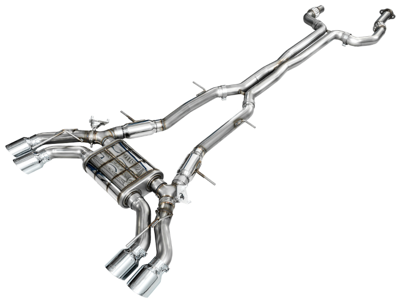 Cadillac CT4-V Blackwing Performance Exhaust - AWE Tuning - SwitchPath, Cat Back - Chrome Silver - `21-`27